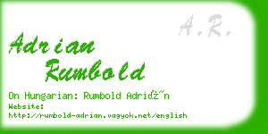 adrian rumbold business card